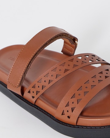 Cyra Laser Cut Detail Footbed Sandals - Wide Fit (E)