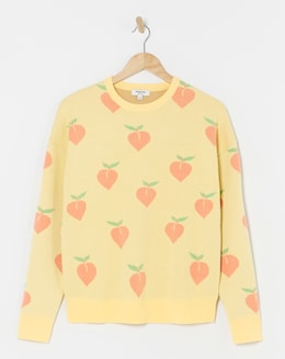 Peach Pattern Crew Neck Jumper