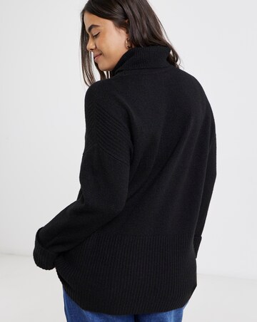 Cosy Yarn Black Roll Neck Tunic