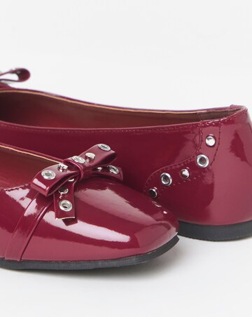 Catania Studded Bow Ballerina Shoes - Wide Fit (E)