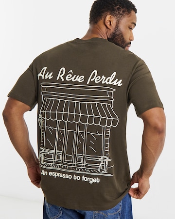 Jack & Jones Cafe Back Graphic T-Shirt - Brown