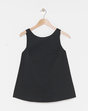 Simply Be Black Bow Back Poplin Top