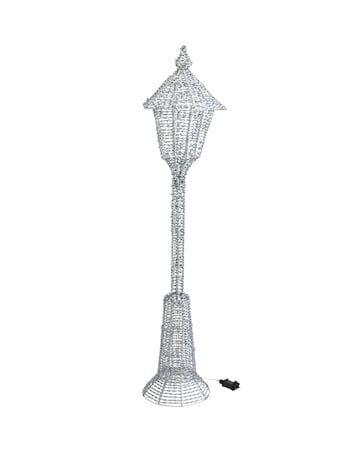 Three Kings GlitterTwist Silver Indoor and Outdoor Lamp Post Light 150cm
