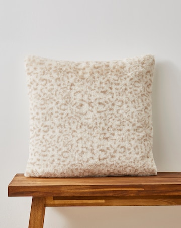 Spotted Animal Printed Faux Fur Cushion