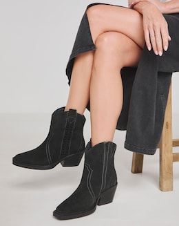 Lagoona Braided Suede Western Boots - Extra Wide Fit (EEE)