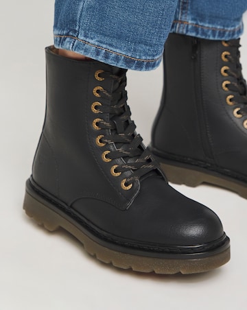 Heavenly Feet Justina Lace Up Chunky Boot Extra Wide EEE Fit