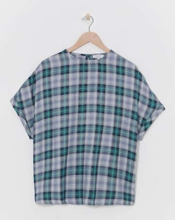 Check Boxy Short Sleeve Top