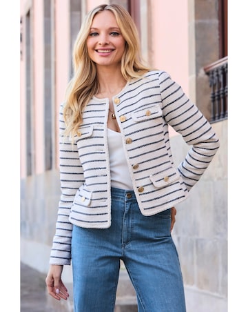 Sosandar Striped Boucle Jacket