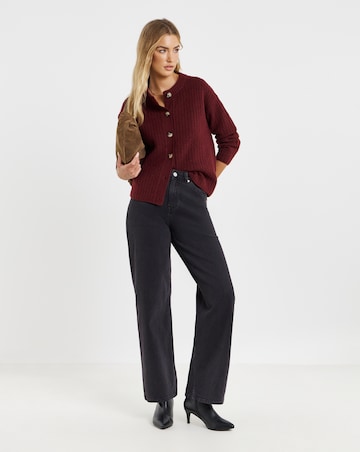 Simply Be 99 1 Black Comfort Stretch Slouchy Wide Leg Jeans