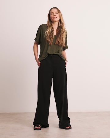 Anthology V neck Drop Shoulder Linen T-shirt