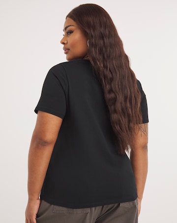 Black Diamante Heart Cut Out Tee