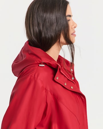 Simply Be Red Longline Rubberised Raincoat