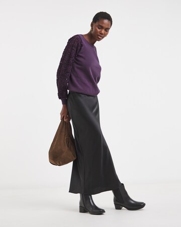 Plum Organza Sleeve Jumper