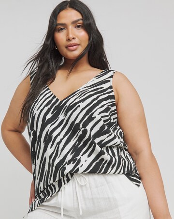 Simply Be Zebra Print Sleeveless V Neck Cami