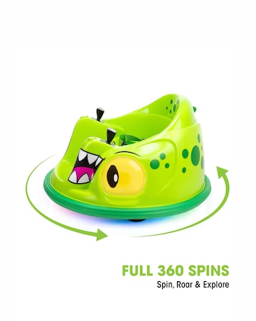 Xootz Kids Electric Dinosaur Bumper Car Ride-On - Green