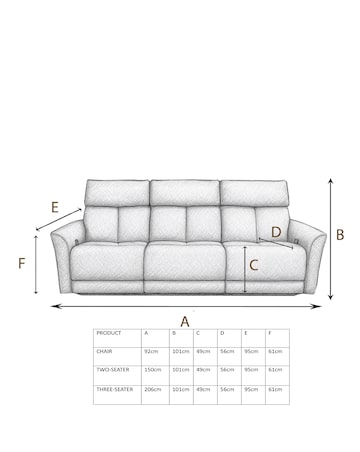 Aspire Ashford Fabric Recliner 3 Seater