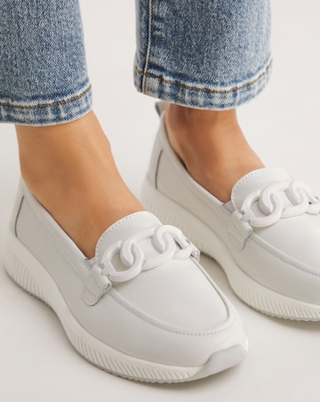 Heavenly Soles Carol Leather Sporty Loafers Wide E Fit