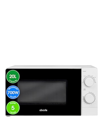 Abode 20 Litre White Manual Microwave