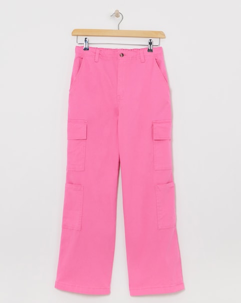 Simply Be Hot Pink Double Pocket Cargo Trouser