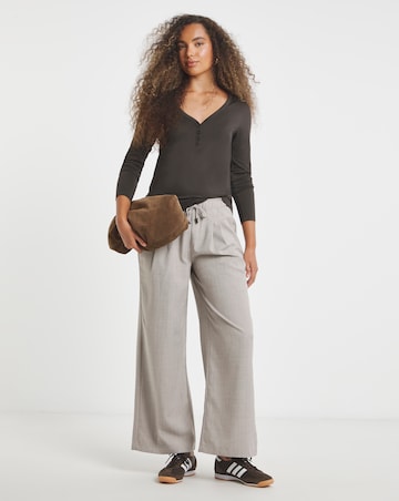 Chocolate & Pink 2 Pack Soft Touch Henley Tops