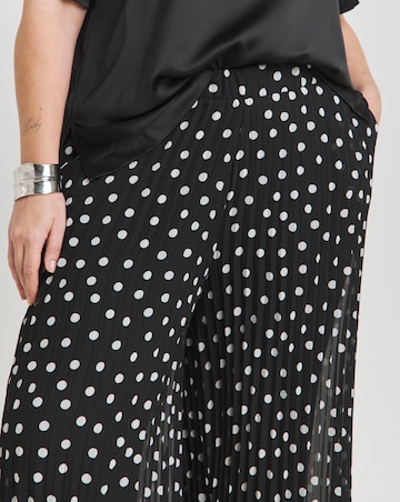 Polka Dot Pleated Wide Leg Trousers