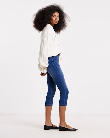 Simply Be Mid Blue Skinny Cropped Jeggings