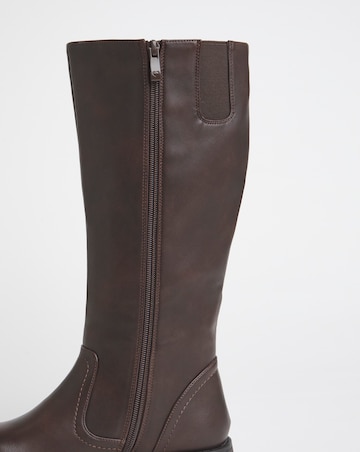 Heavenly Feet Bernice Knee High Boots Curvy Calf Ex Wide Fit