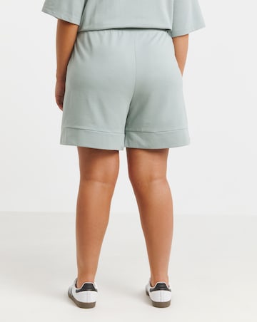 Simply Be Sage Jogger Shorts with Rib Detail
