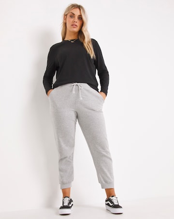 Black Basic Crew Neck Long Sleeve Jersey T-Shirt