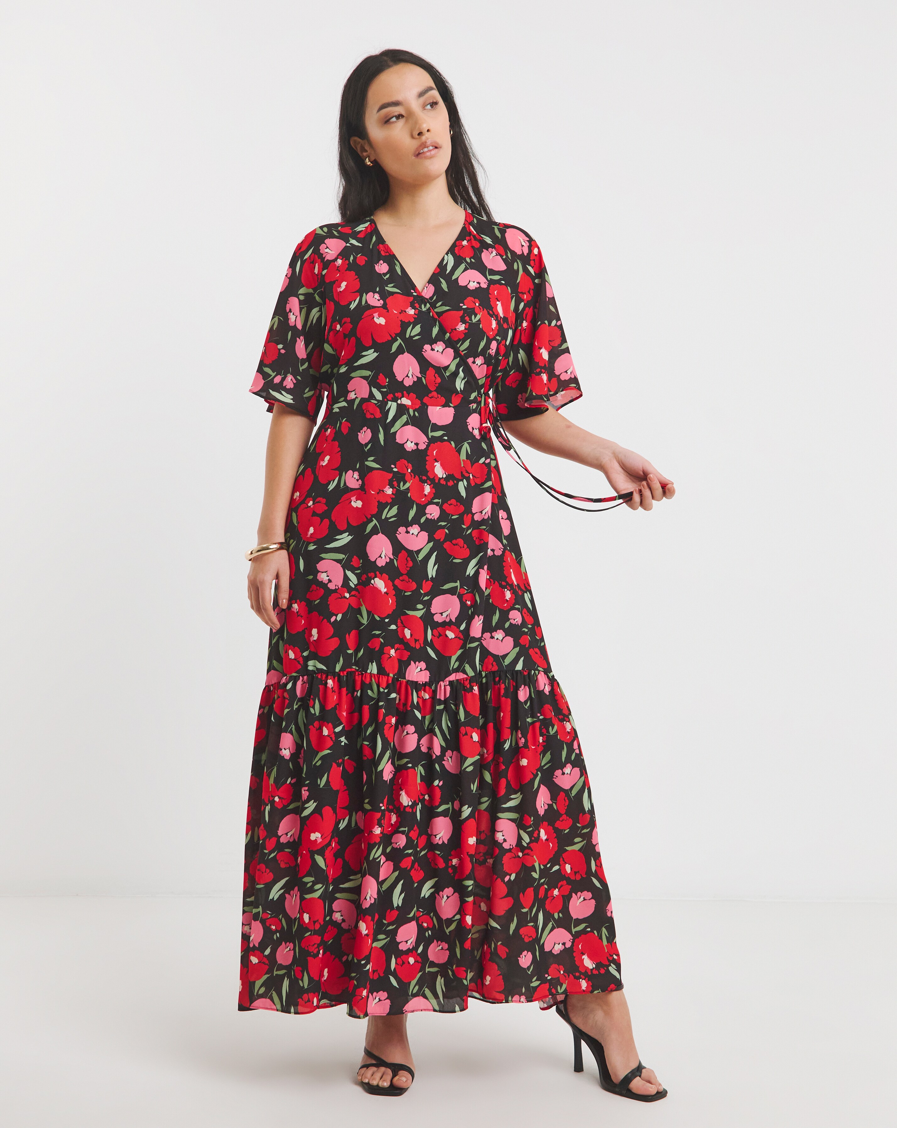 Simply Be Floral Print Wrap Midaxi Dress