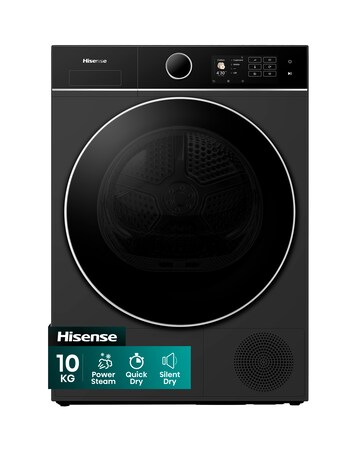 Hisense Power Steam 5i Series DH5I104BWAB WiFi-enabled 10kg Tumble Dryer - Black