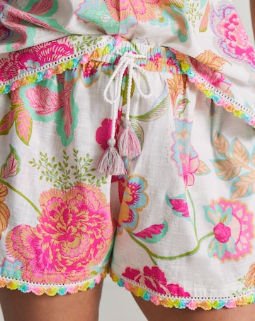 Figleaves Cotton Beach Shirt And Short Co-Ord Floral Print