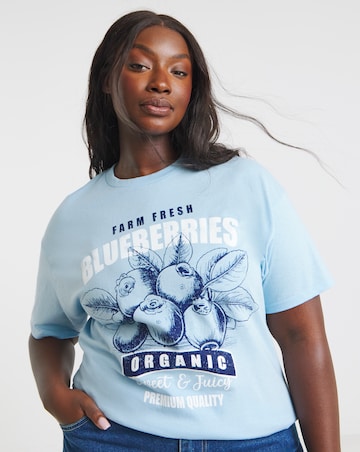 Simply Be Blue Blueberries Graphic T-Shirt