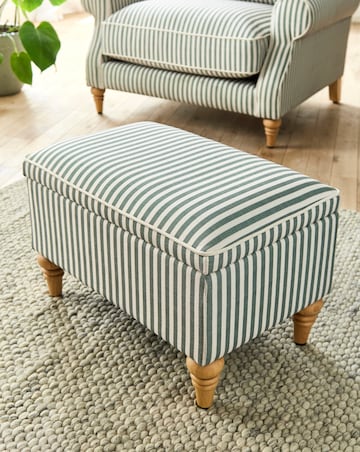 Naomi Stripe Storage Footstool