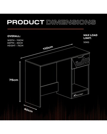 Octane Gaming Desk with Drawer Red
