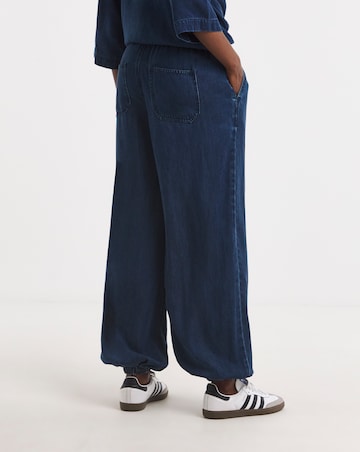 Blue Lyocell Denim Balloon Leg Jogger Jeans