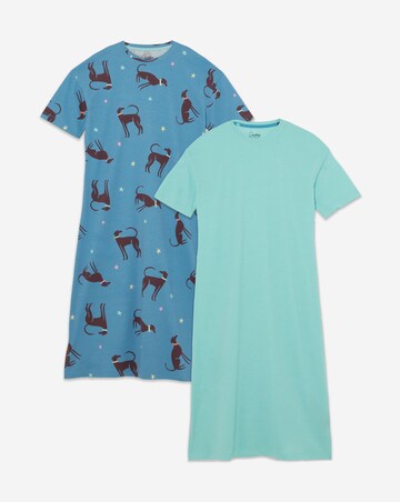 Pretty Secrets (2 Pack) Value Midi Nighties Dog Print