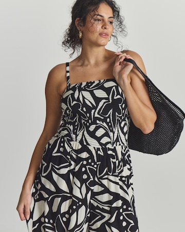 MAGISCULPT Shirred Bandeau Beach Jumpsuit