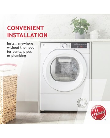 Hoover H-Dry 300 HLEH8A2DE Wifi Connected 8kg Heat Pump Tumble Dryer - White