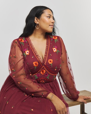 Maya Embroidered Midi Dress