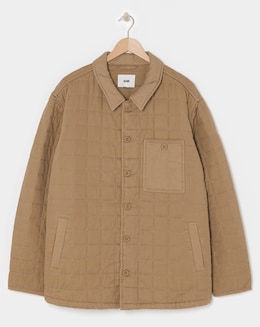 Tan Cotton Quilted Shacket