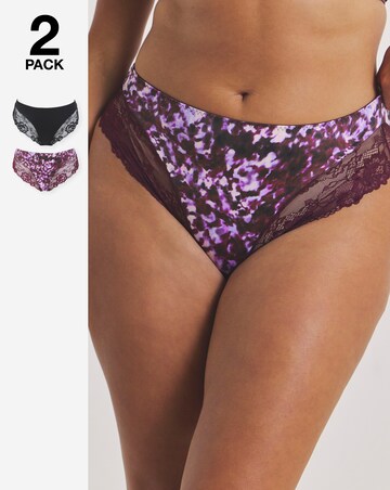 Pretty Secrets (2 Pack) Adrianne Midi Knickers Animal Print/Black