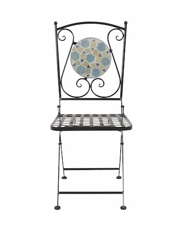 Charles Bentley Mosaic 4 Seater Dining Set - Blue