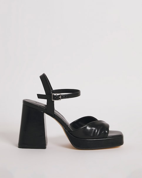 Tara Twist Front Platform Heeled Sandals - Wide Fit (E)