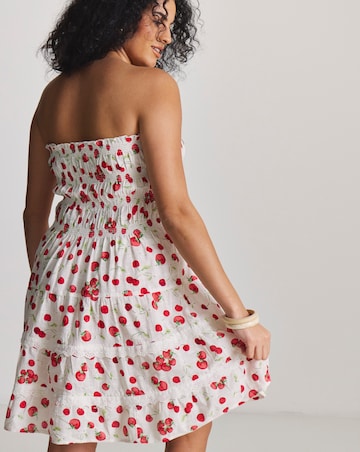 Simply Be Cotton Bandeau Beach Dress Cherry Print
