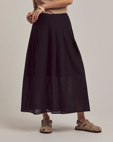 Anthology Pleat Tuck Midi Skirt
