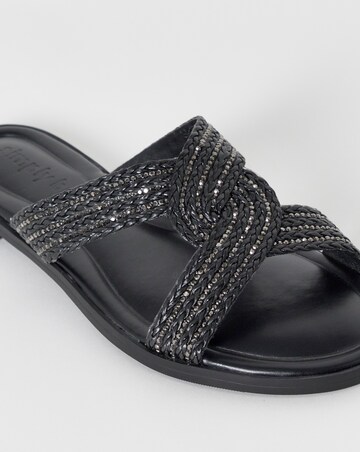 Dulce Woven Shimmer Twist Flat Sandals - Wide Fit (E)