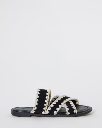 Maude Whipstitch Crossover Flat Sandals - Extra Wide Fit (EEE)