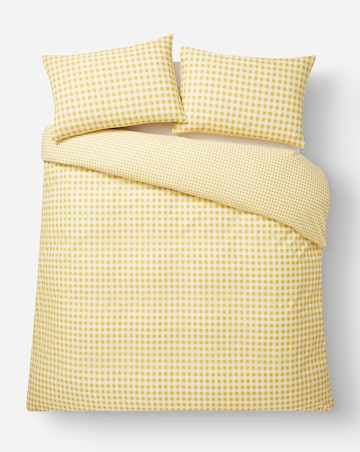Gingham Cotton Blend Reversible Duvet Cover Set