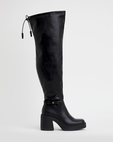 Ace Over Knee Platform Stretch Boots Extra Wide Fit (EEE) Super Curvy/Curvy Plus